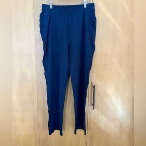 Lands’ End Knit Elastic Waist straight Leg Pants, medium, navy blue